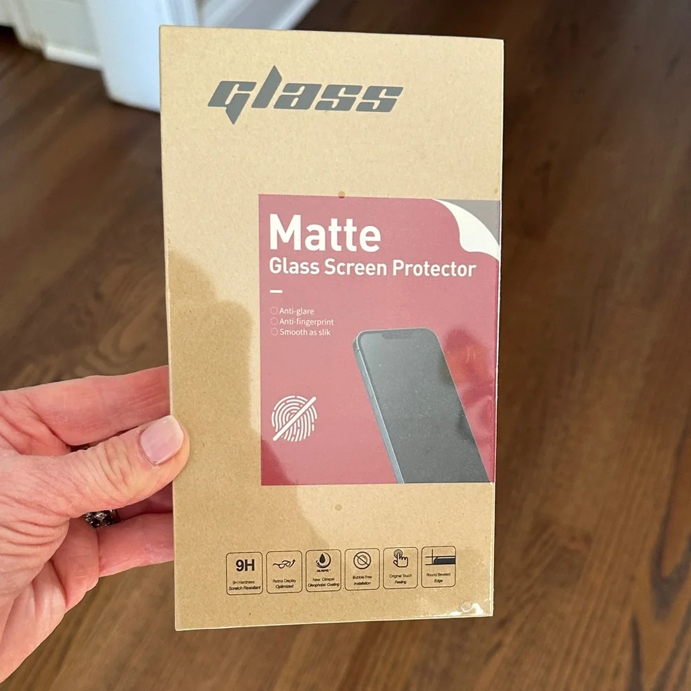 NEW UNOPENED Matte Glass Screen Protector - Black